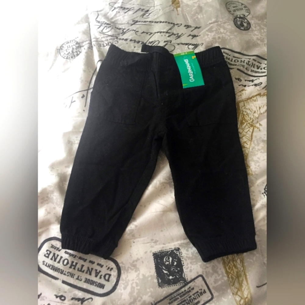 Boy's Drawstring Black Denim Pants